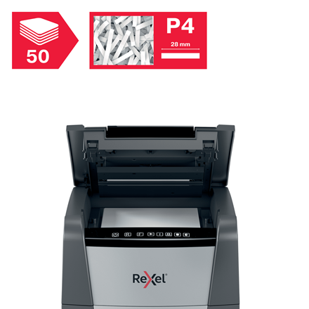 Rexel Optimum AutoFeed+ 50X Automatic Cross Cut Paper Shredder